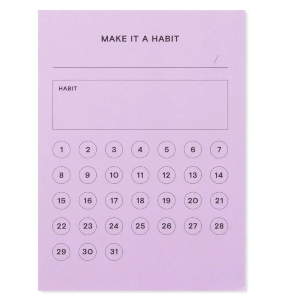 Post-it Noted Habit Tracker Sticky Notes Lilac 2.9 x 4 Inch 100 Sheets 1 Pack